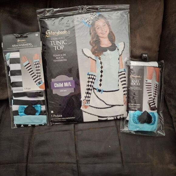 Storybook Other - Storybook Dark Alice In Wonderland Girls Long Sleeve Shirt Top Costume